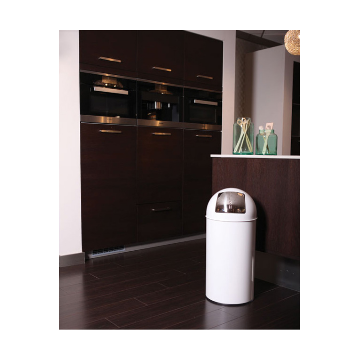 Pushcan, afvalbak met binnenbak, 40 liter, wit, VB 405550 - 1