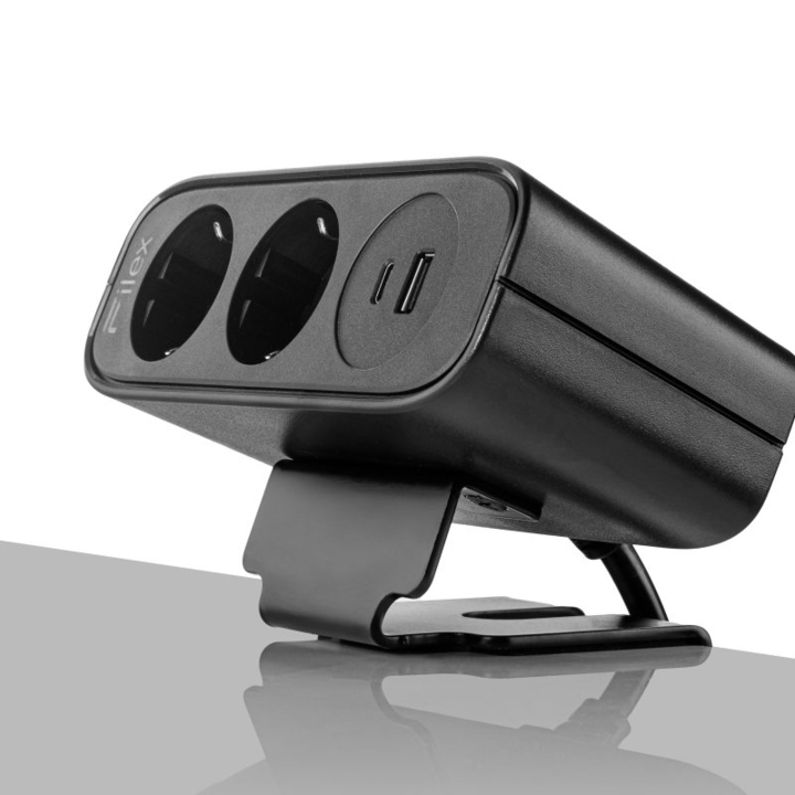 Filex, Power Desk Up EP65, 2x 230V, USB A, USB C (65W) zwart - 0