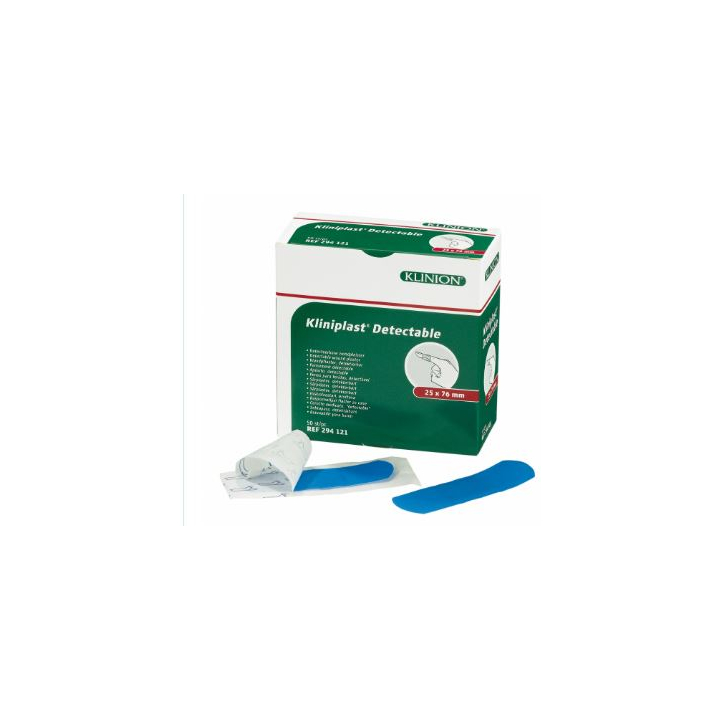 Kliniplast, detecteerbare pleister, 25x76mm, blauw (50 stuks)   - 0