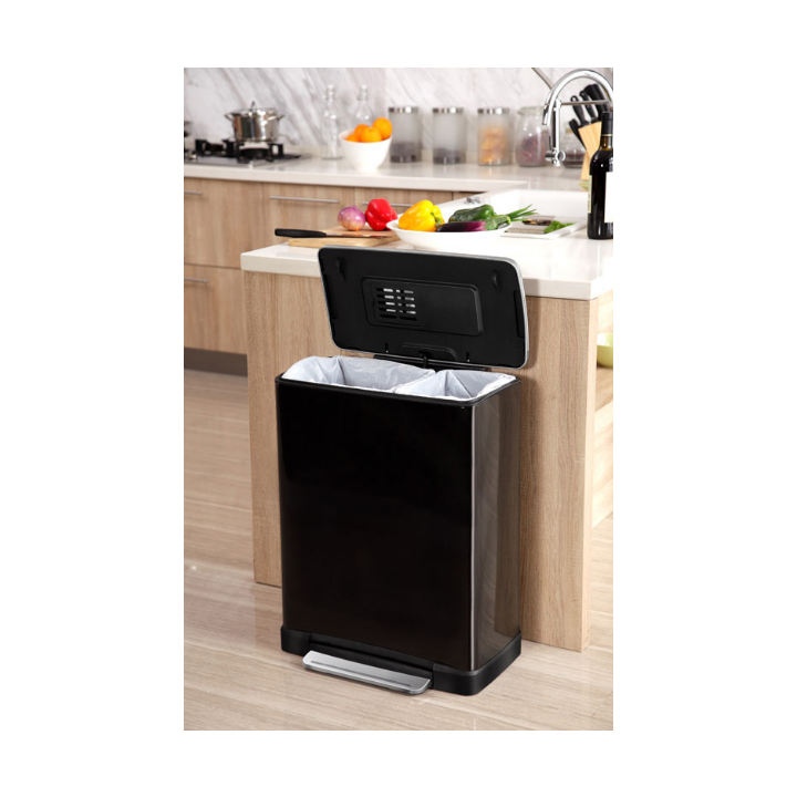 E-Cube EKO, pedaalemmer, 28+18 liter, zwart, VB 926846 - 1