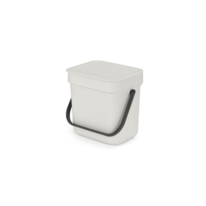 Brabantia, afvalemmer sort & go, 3 liter, licht grijs, VB 213229 - 0