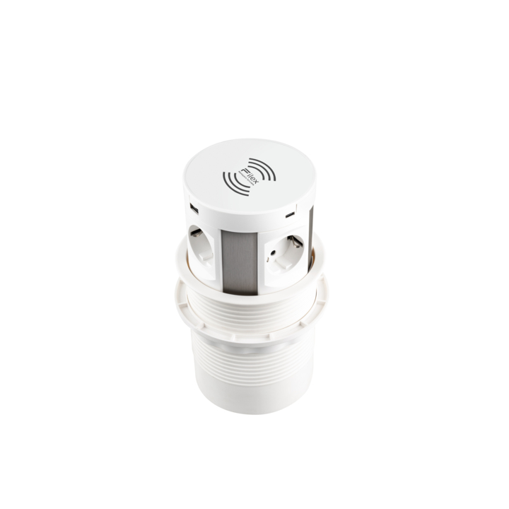 Filex, QI Power Pop-Up Meeting, 4x 230v, 2x USB A+C, wit - 1