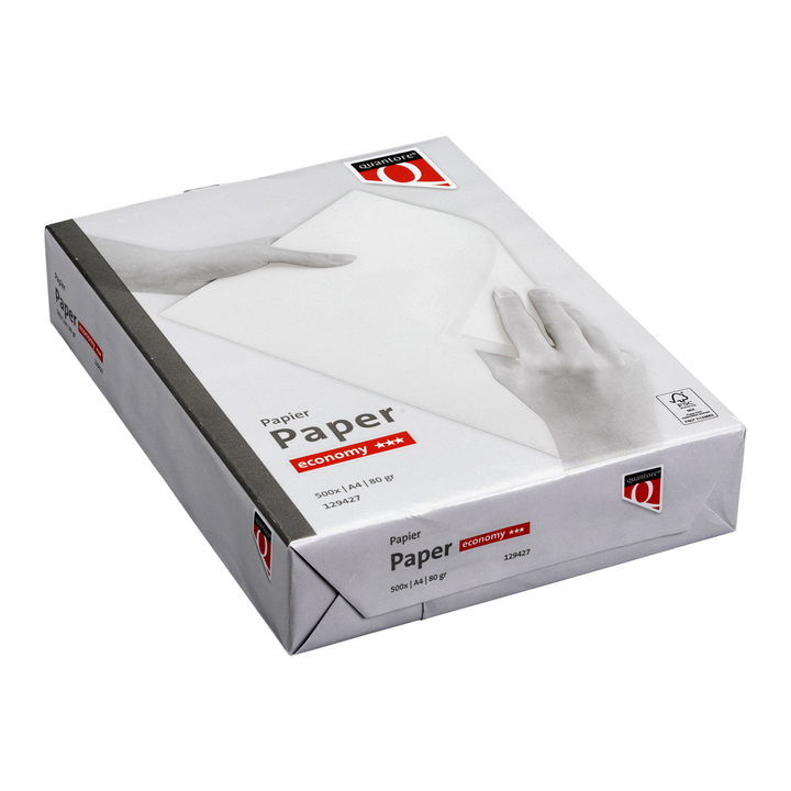 Quantore Economy, A4, 80 grams kopieerpapier, wit (500 vel) - 0