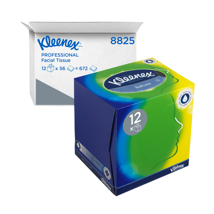 Kleenex | Facial Tissue | 20x20cm | 3-Laags | Wit | 8825 (12 doos x 56 stuks) - 0