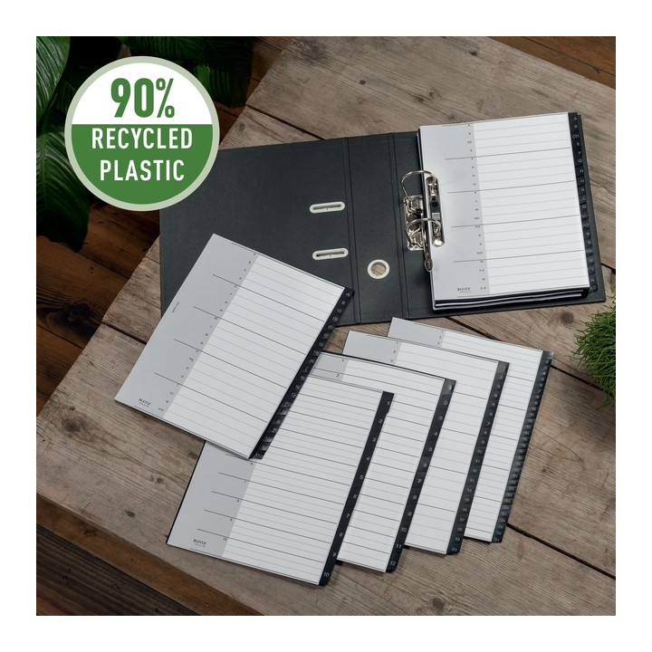 Tabblad leitz recycle a4 1-10 extra breed pp(12080000) - 1