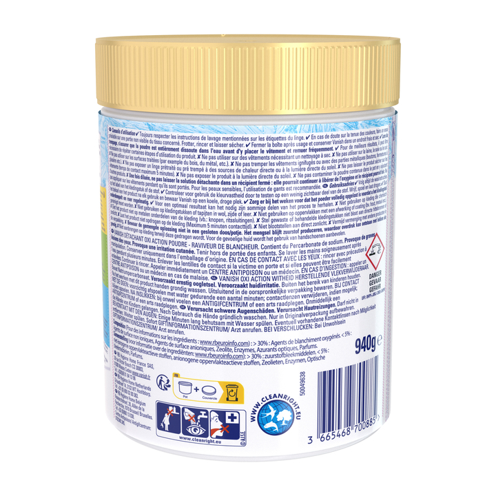 Wasbooster vanish oxi action whitening poeder 940g(3281278) - 1