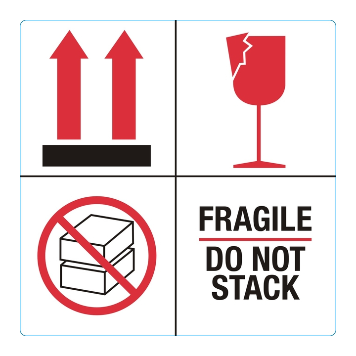 Waarschuwingsetiket fragile do not stack 1000st(76930) - 0