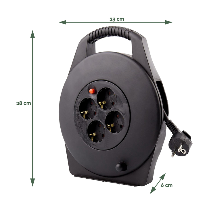 Kabelhaspel brasq  4 voudig 15 meter zwart(8742603) - 1