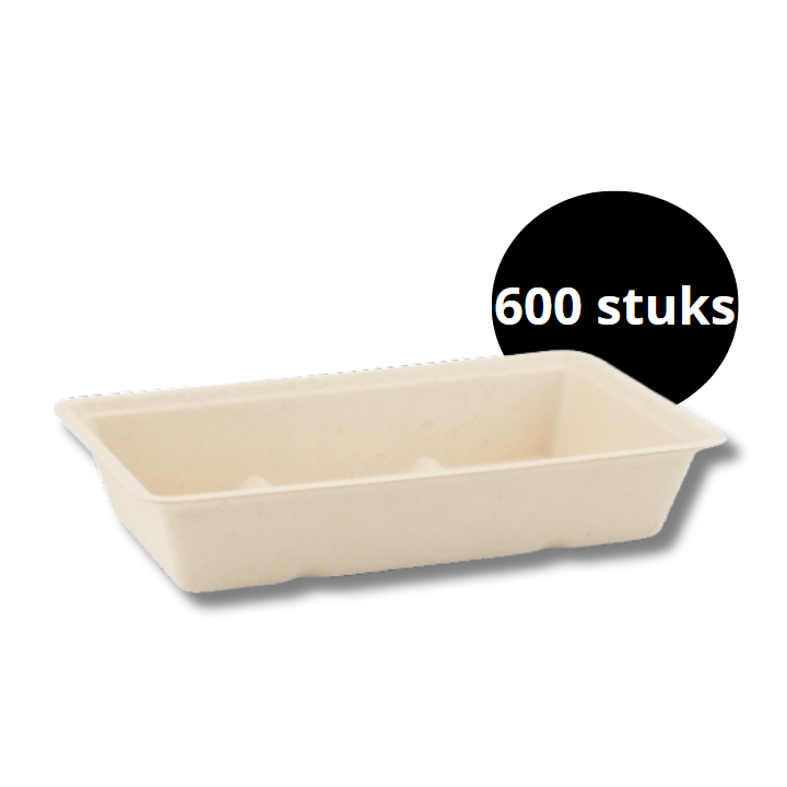 Snackbakje, suikerriet, A13 116x110x36mm (600 stuks) - 0