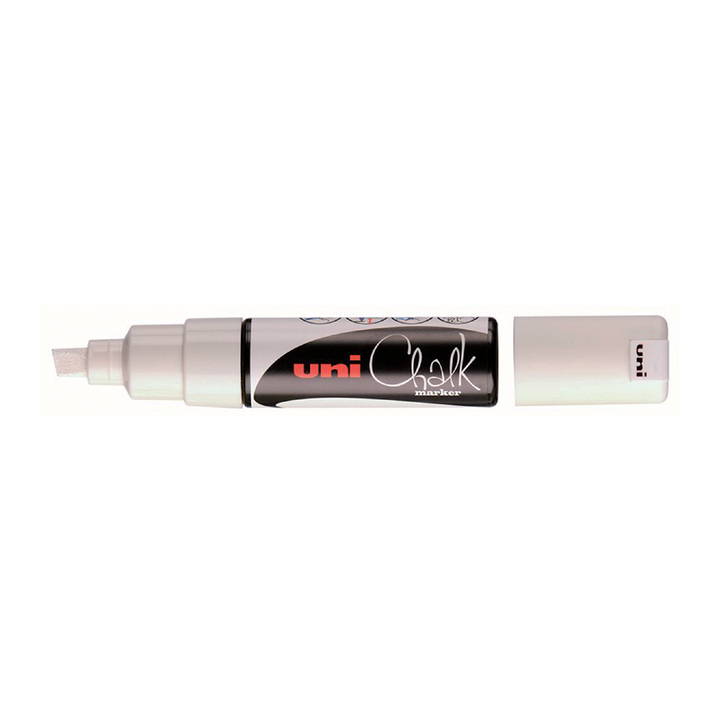 Uni-ball Chalkmarker, krijtstift, 8mm, schuin, wit, PWE8K BL - 0