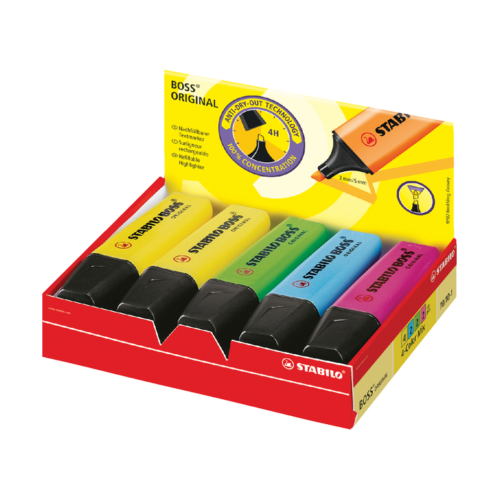 Markeerstift stabilo boss ass 10st - 0
