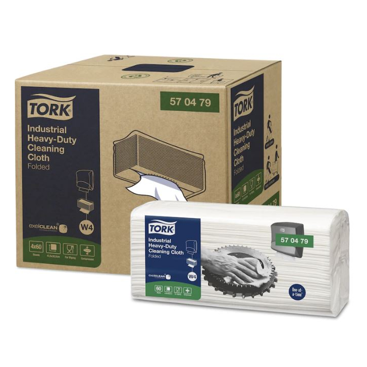 Tork Industrial Heavy-Duty | Gevouwen Reinigingsdoek | 41,5x35,5cm | 1-Laags | W4 | Wit | 570479 (240 stuks) - 0