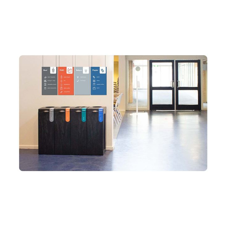 Bonton Original | Modulaire Afvalscheidingsbak | 70 Liter | Grijs | VB 012015 - Afvalstroom Restafval - 2