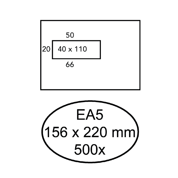 Envelop hermes venster ea5 vl 4x11 80gr 500st wit - 0
