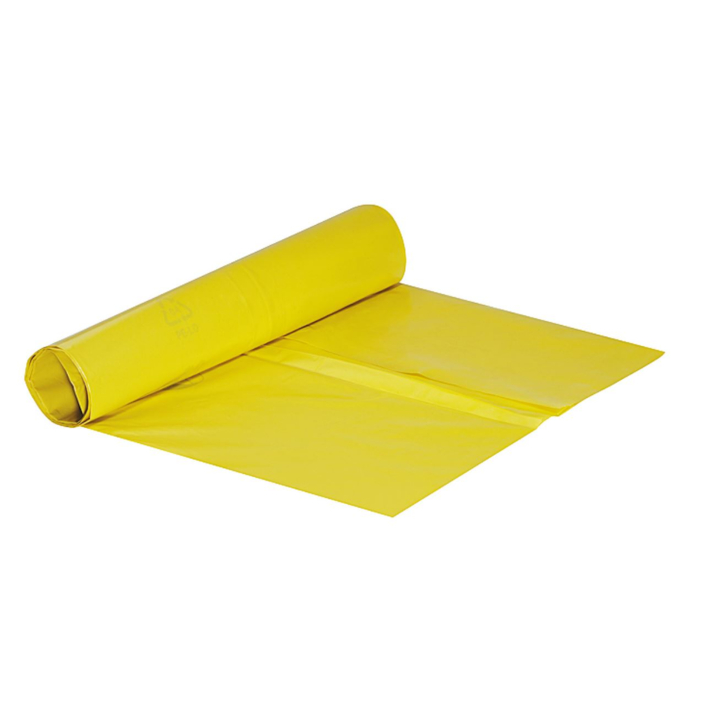 Vuilniszak | HDPE | 58x100cm | 70 Liter | T30 | Geel (25 rollen x 20 zakken) - 0