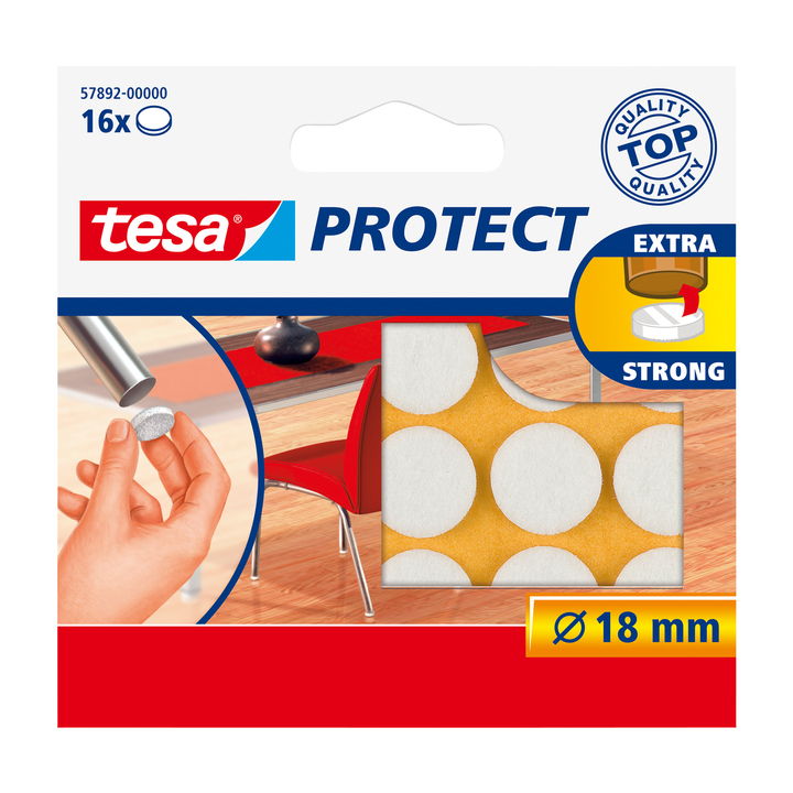 Antikrasviltjes tesa 57892 18mm rond wit(57892-00000-01) - 0