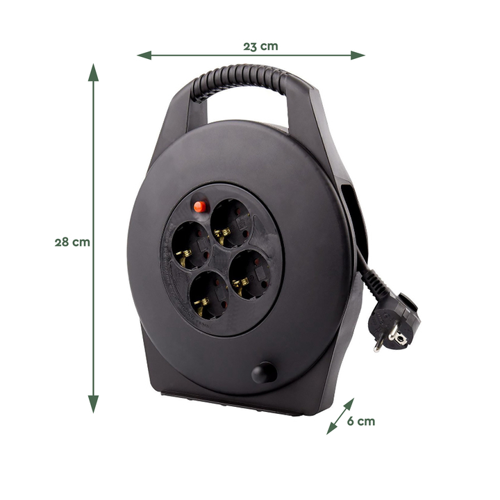 Kabelhaspel brasq  4 voudig 10 meter zwart(8742602) - 1