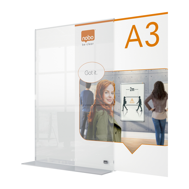 Infobord nobo premium plus a3 acryl vrijstaand(1915593) - 2