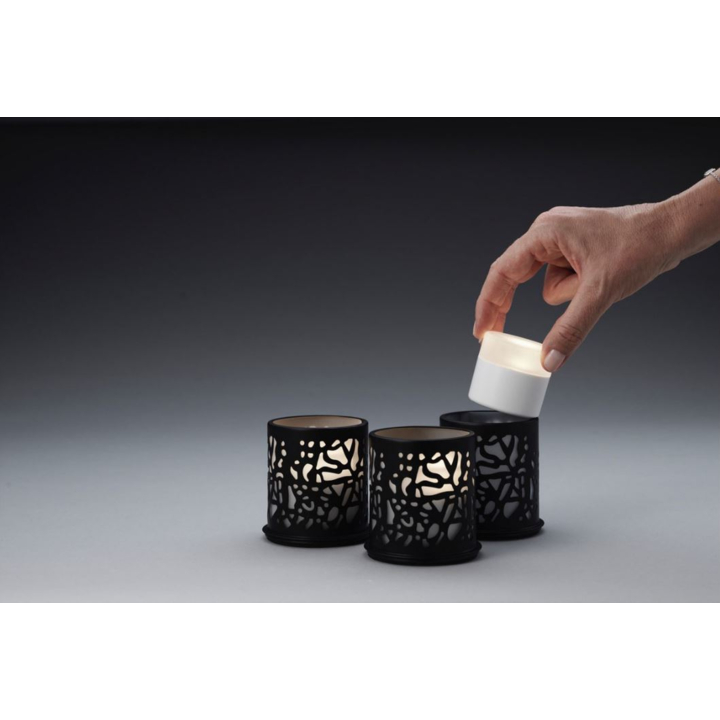 Duni | LED Lamphouder | 75x75mm | Kandelaar Twine Black | 186550 (8 stuks) - 2