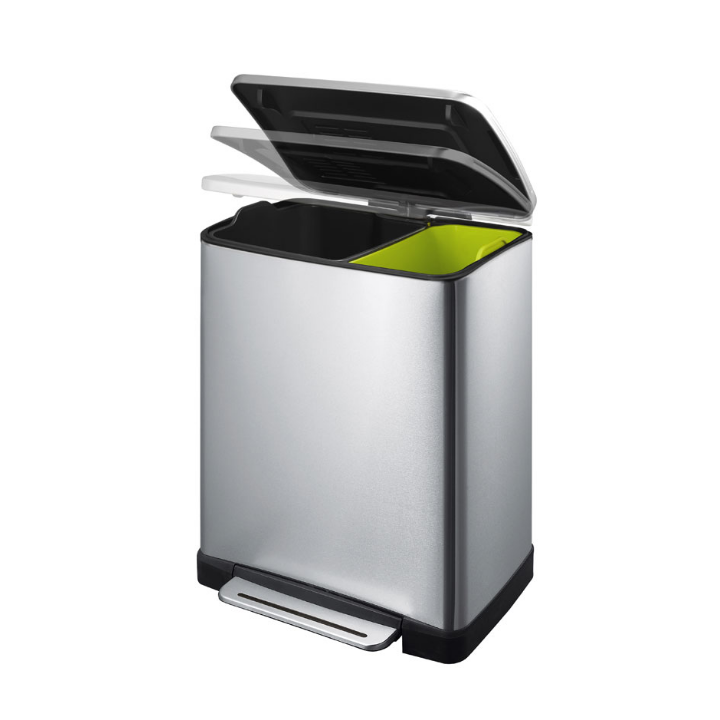 E-Cube, pedaalemmer, 10+9 liter, mat RVS, VB 926819 - 1