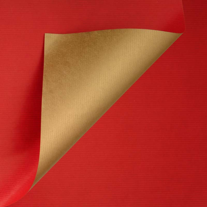 Gestreept inpakpapier - Rood/goud 30cmx200meterRood1st - 0