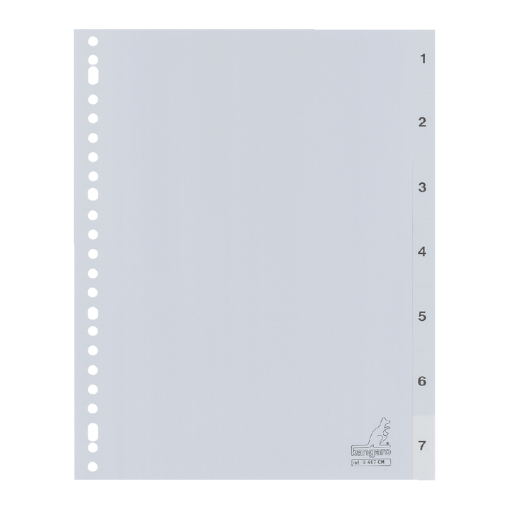 Tabblad kangaro g407cm a4 23r pp 7dlg 1-7 grijs(g407cm) - 0