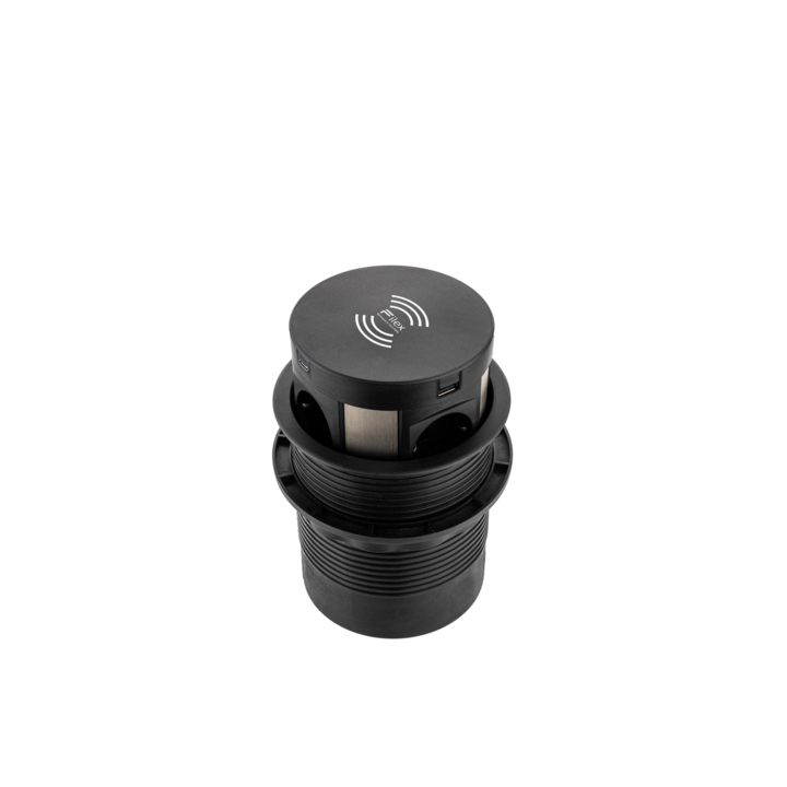 Filex, QI Power Pop-Up Meeting, 4x 230v, 2x USB A+C, zwart - 2