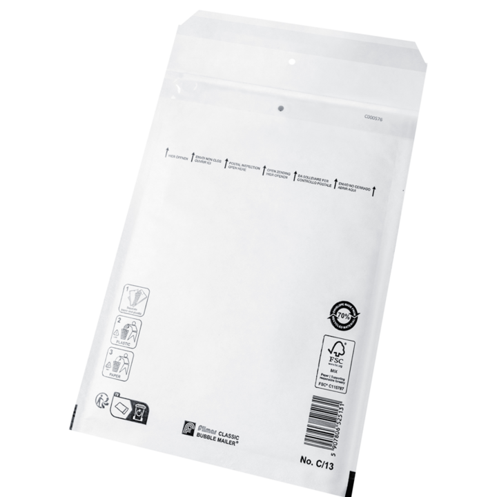 Luchtkussenenvelop C/13, 170x230+50mm, wit (100 stuks) - 0