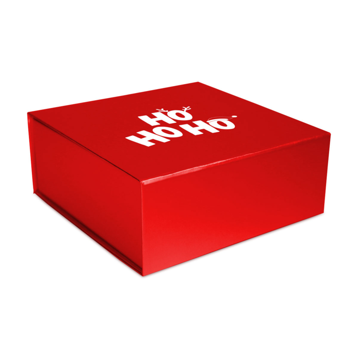 Luxe kerstmagneetdoos , Ho Ho Ho, 35x25x10cm, rood (25 st) - 0