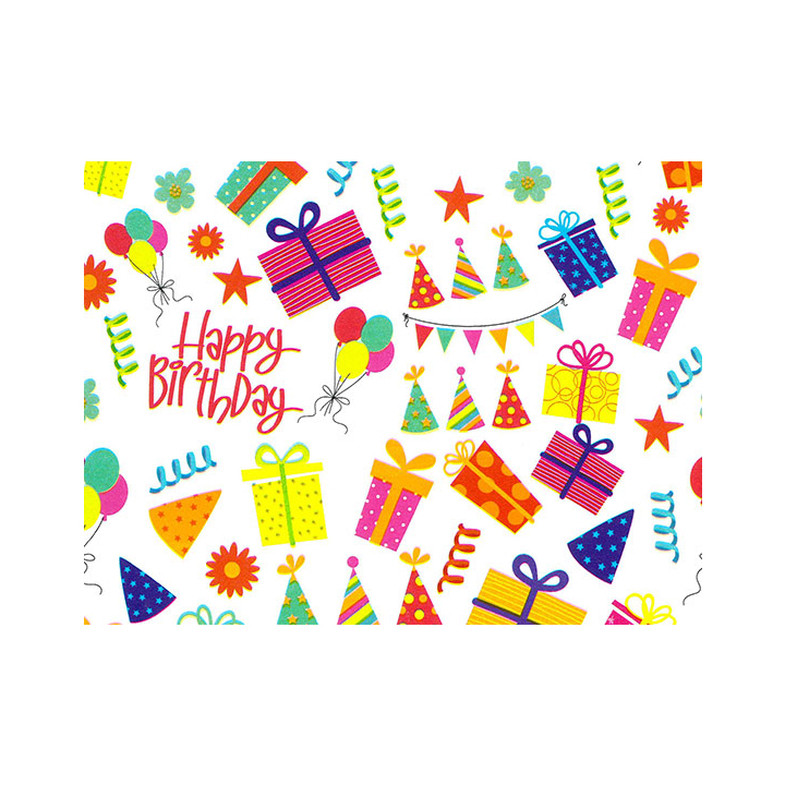 Cadeaupapier 50cmx200m R66701B Happy Birthday - 0