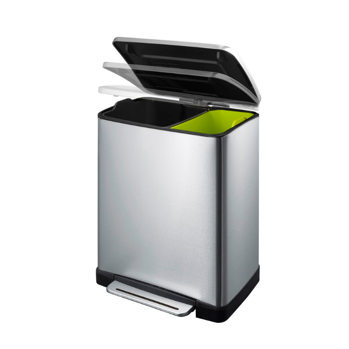 E-Cube EKO, pedaalemmer, 28+18 liter, mat RVS, VB 926846 - 1