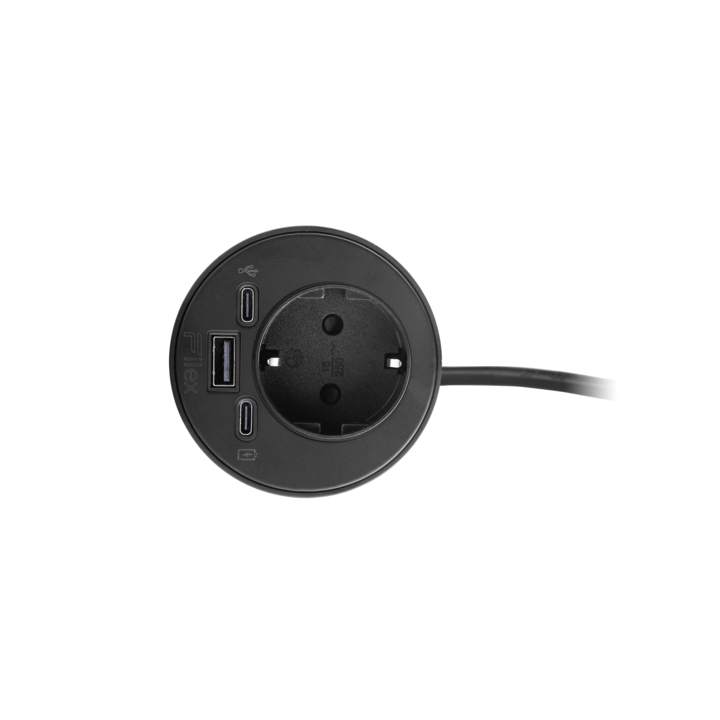 Filex, Power-Spot, USB A+C, data extension, zwart - 0