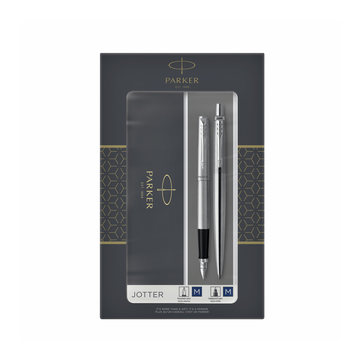 Balpen en vulpen parker jotter steel ct(2093258) - 0