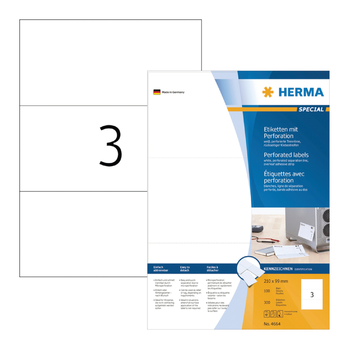 Etiket herma superprint 4664 210x99mm 300st - 0