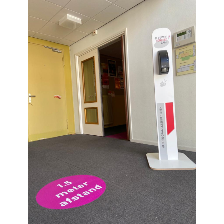 Desinfectiezuil | 160cm | Wit | Inclusief Zwarte BlackSatino Zeepdispenser (1 stuk) - OP=OP AANBIEDING - 3