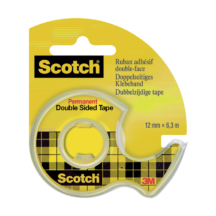 Plakband 3m scotch 665 12mmx6.3m 2-zijdig - 0