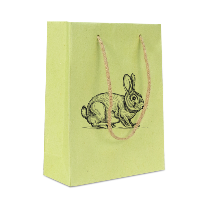 Luxe pasen tassen,Bunny, 20+8x26cm, Groen, (100st) - 0