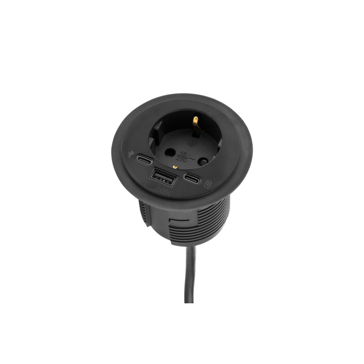 Filex, Power-Spot, USB A+C, data extension, zwart - 1