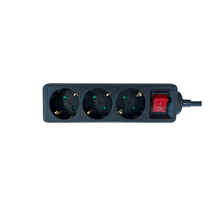 Stekkerdoos brasq  3 voudig 3 meter zwart(8742607) - 0
