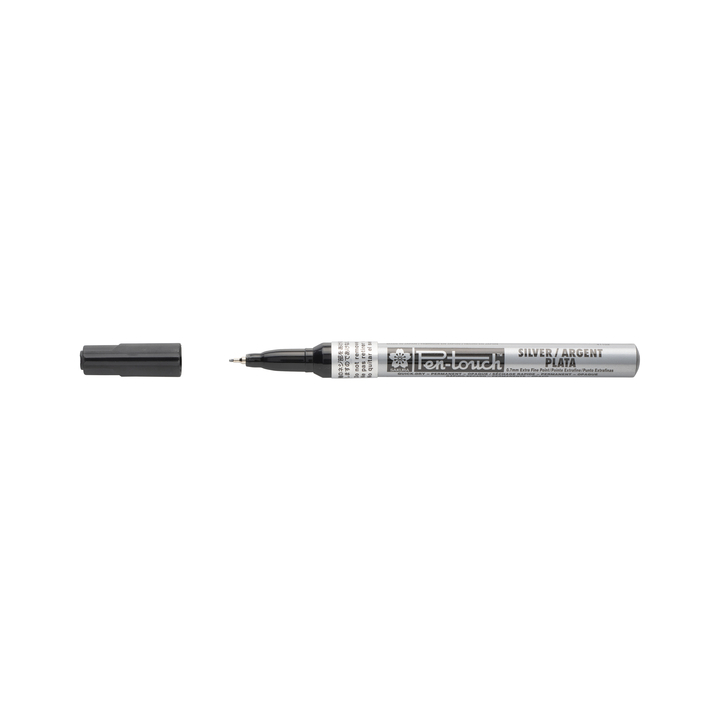 Viltstift bruynzeel pen-touch extra fijn zilver - 1