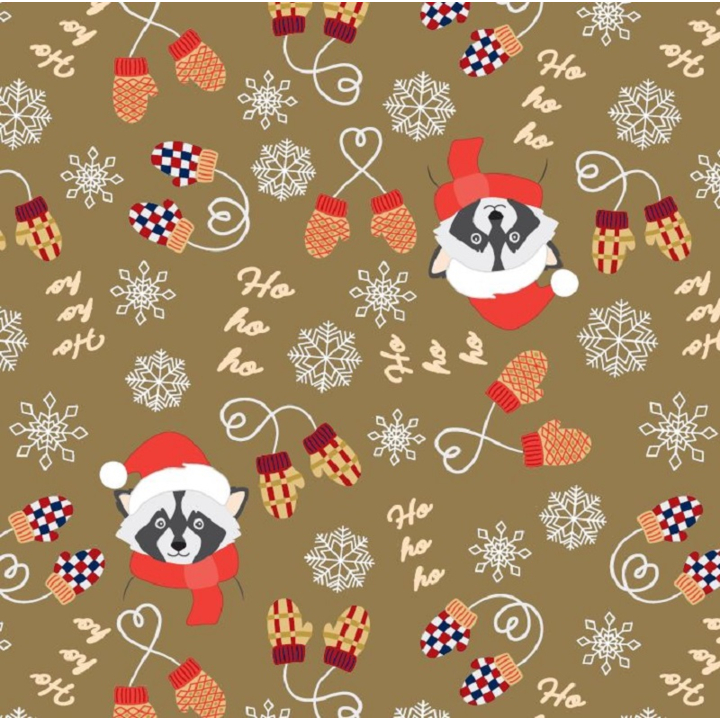 Cadeaupapier Kerst, 50cm x 200 meter, D90215, bruin - 0