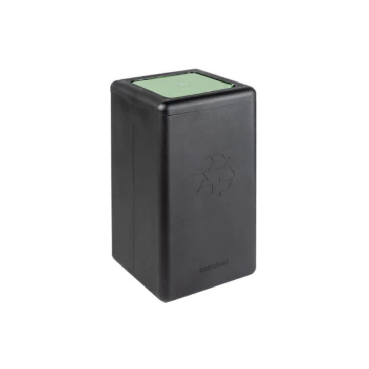 Brickbin, modulaire afvalscheidingsbak met klepdeksel, 65 liter, zwart, VB 192489 | GFT - 0
