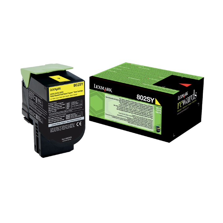 Tonercartridge lexmark 80c2sy0 802sy 2k geel(80c2sy0) - 0