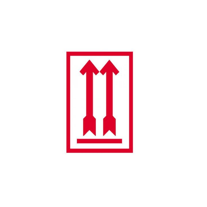 Gevaren etiket, 100x70mm, this side up, pijlen rood (500 st) - 1