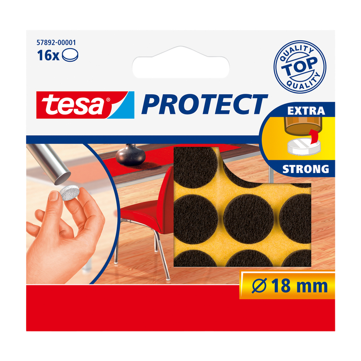 Antikrasviltjes tesa 57892 18mm rond bruin(57892-00001-01) - 0