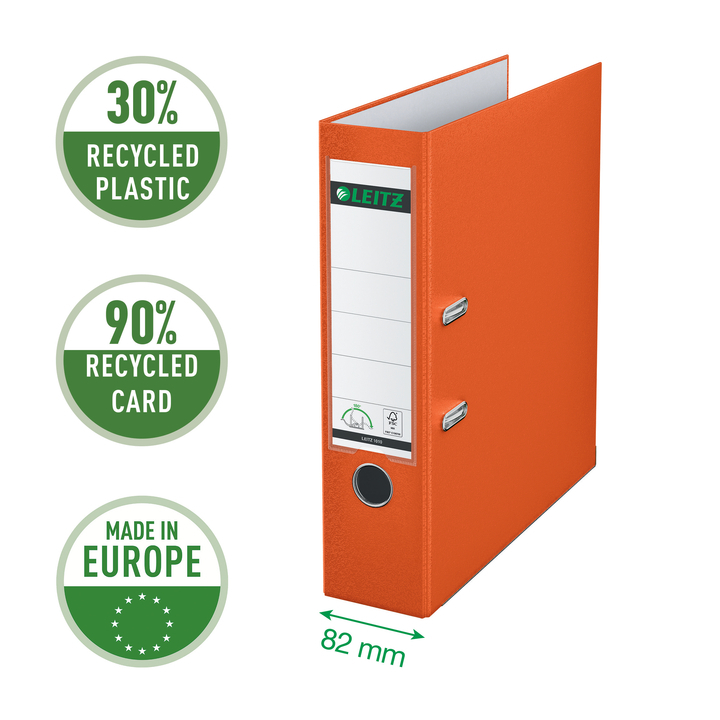 Ordner leitz 1010 a4 80mm pp oranje - 1