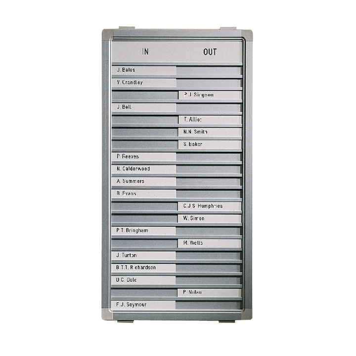 Infobord lega aan/afwezig 31x28cm 10 posities - 0