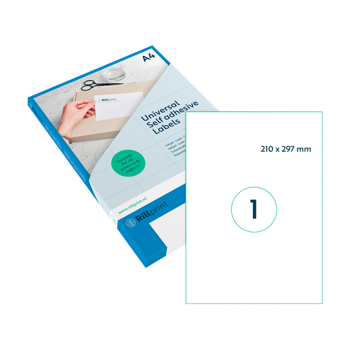 Etiket rillprint 210x297mm mat transparant 25st(83224) - 0