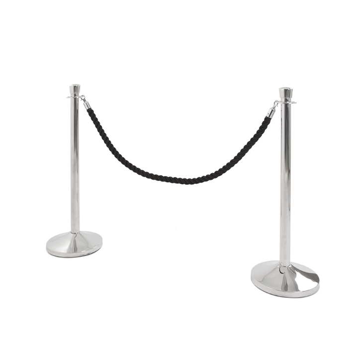 Afzetkoord Van Henneptouw | Zwart/Verchroomd | VB 964130 - 1