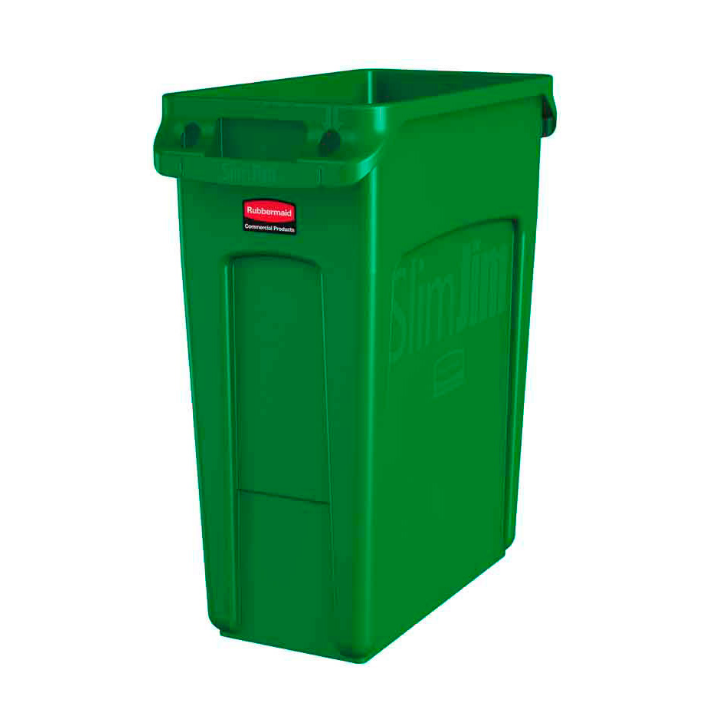 Rubbermaid Slim Jim, afvalbak, 60 liter, groen, VB 227857 - 0